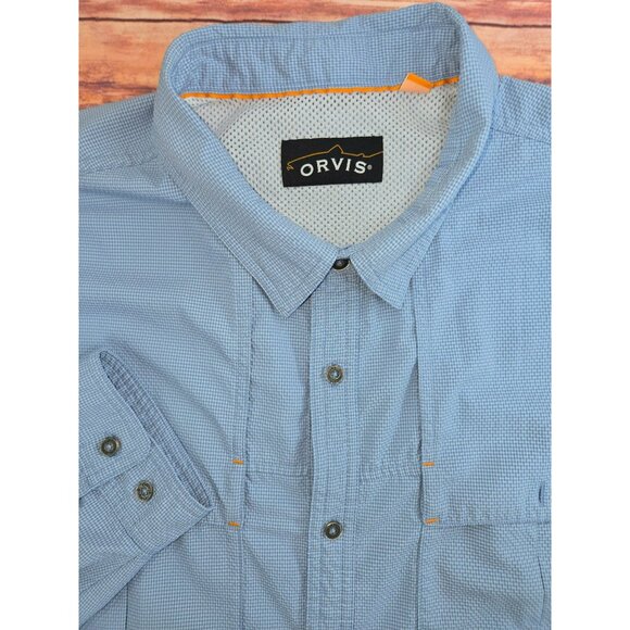 Orvis Mens Blue Fishing Shirt XXL Nylon & Polyester - Picture 4 of 9